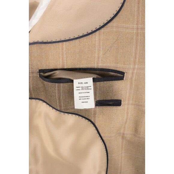 Adolfo High Twist Microtech Mens Suit Jacket Sport Coat Sz 40R Brown Plaid NWT - Picture 7 of 7